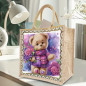 Preview: Diamond Painting Tragtasche Teddybär mit Blumen